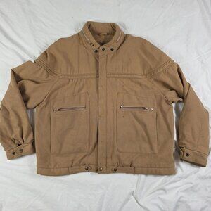 Vintage Hill & Archer Mens XL Tan Full Zip Jacket Pockets Casual Outdoors